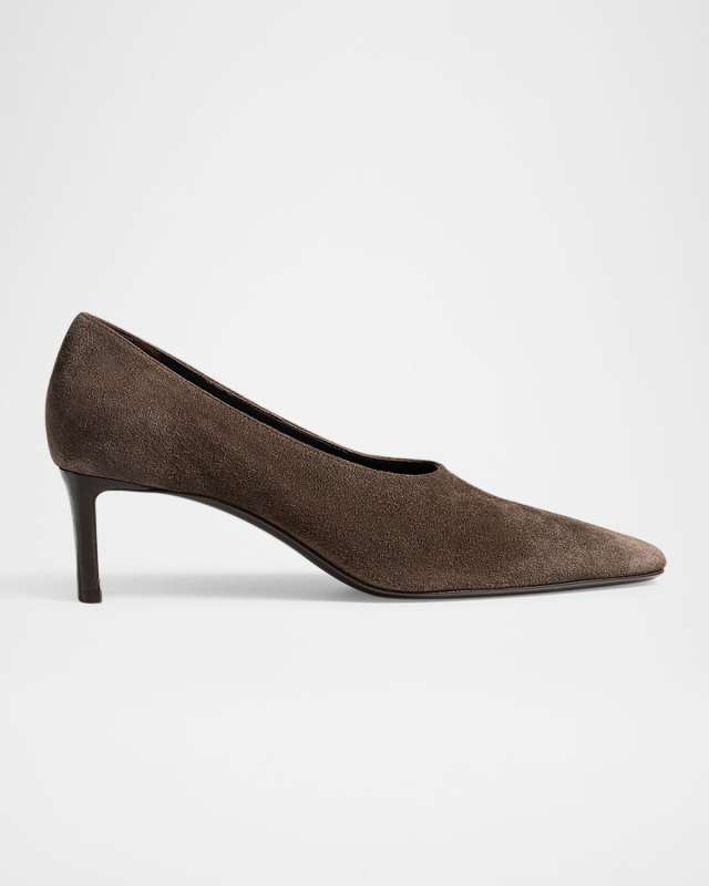 Cecilia Suede Block-Heel Pumps